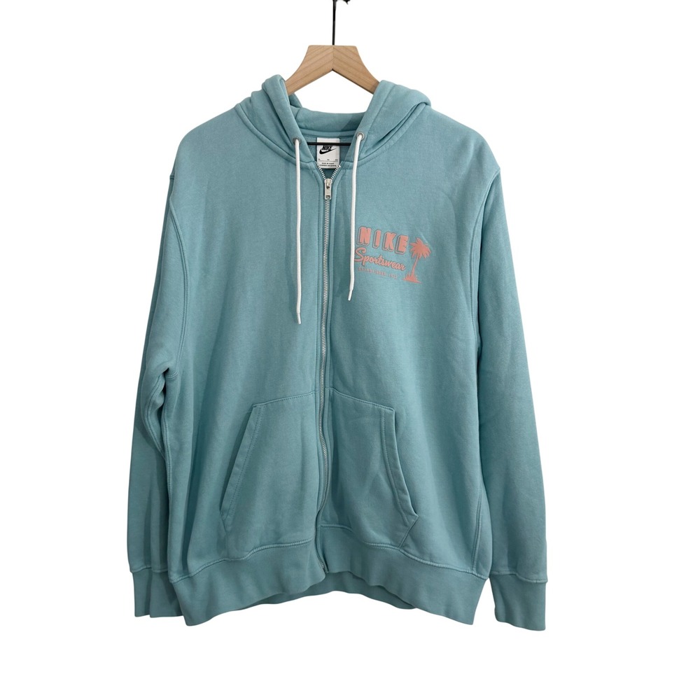 Nike Sportswear Tropical Palm Hoodie Jacket Blue XL Activewear Streetwear Gym